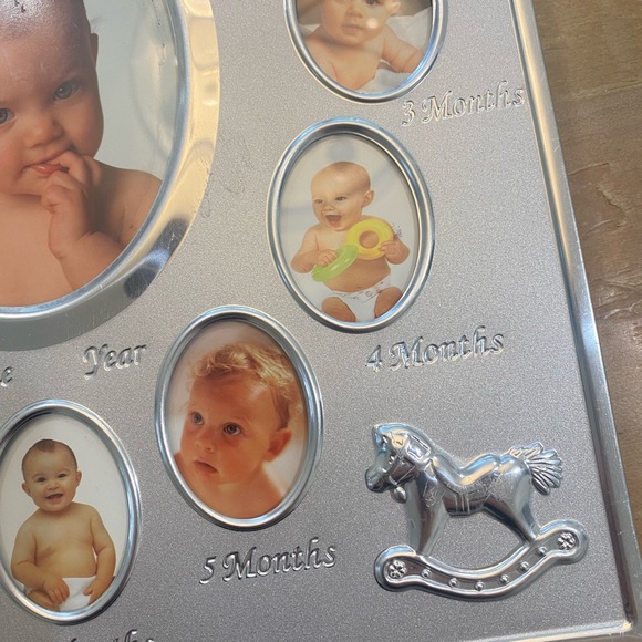 Babys photo album monthly mark My First Year silver frame - Picture 6 of 12